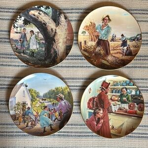 Set of Four Vintage Little house on the Prairie decorative plates 1982